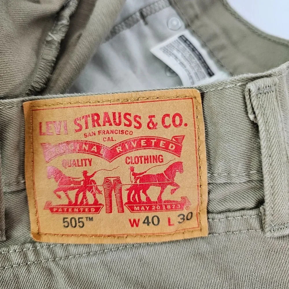 Levi's 505 Men's Regular Fit Straight Leg Workwear‎ Jeans W40 Tan Beige